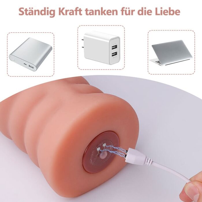 18,5CM Automatischer Pocket Pussy mit 10 Vibrations Taschenmuschi Masturbator für die Männër