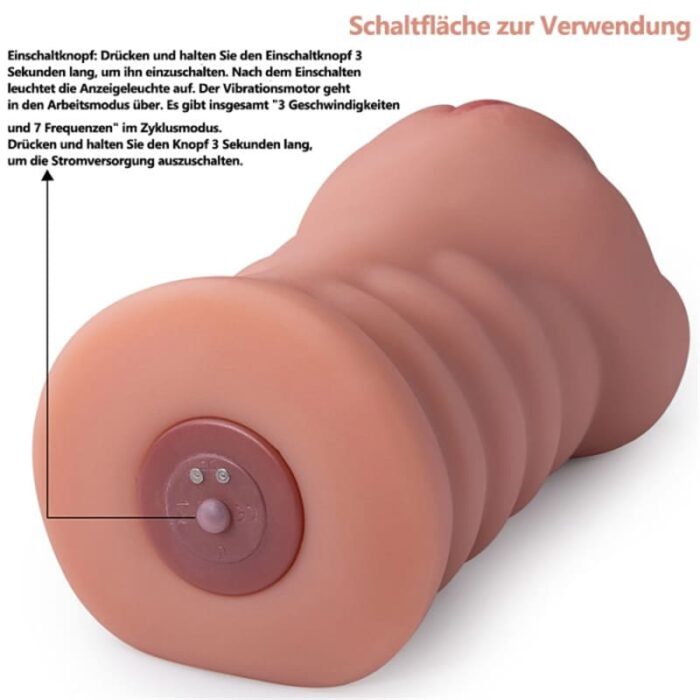 18,5CM Automatischer Pocket Pussy mit 10 Vibrations Taschenmuschi Masturbator für die Männër