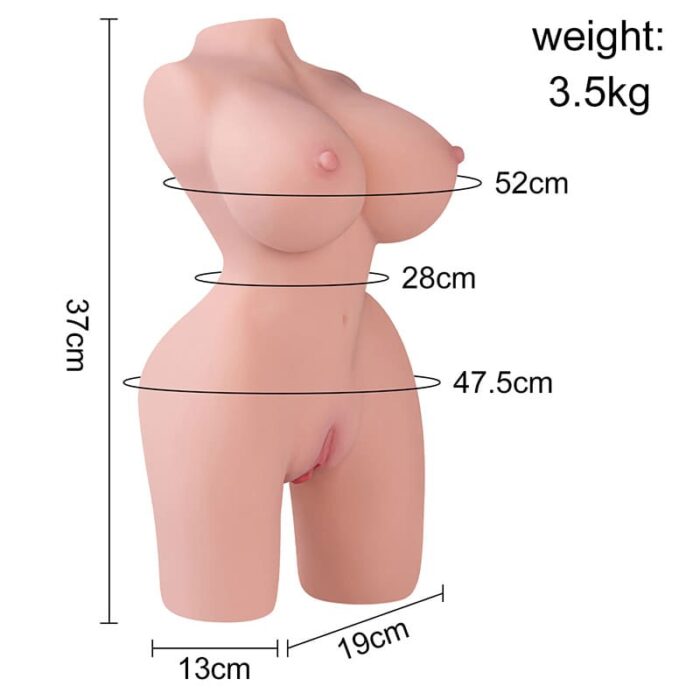 3,5KG Jessica Masturbator Sex Spielzeug für die Männer Sexpuppen Torso mit Muschi und weichen Anal Brüste