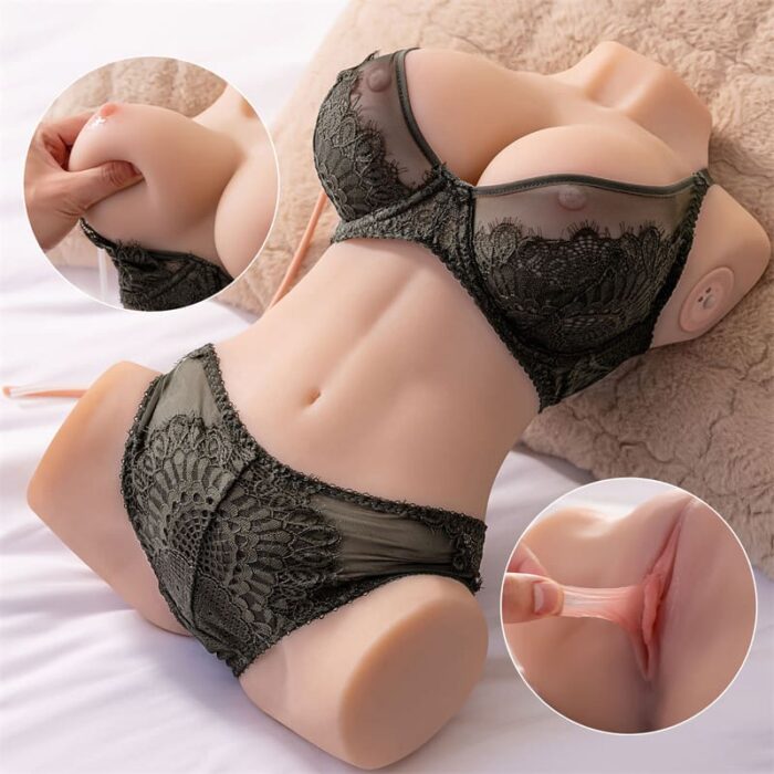 5.4KG Lara 5 Vibrations und Saugen Automatischer Masturbator Sexpuppen Torso mit Große Titten, Vagina & Anal