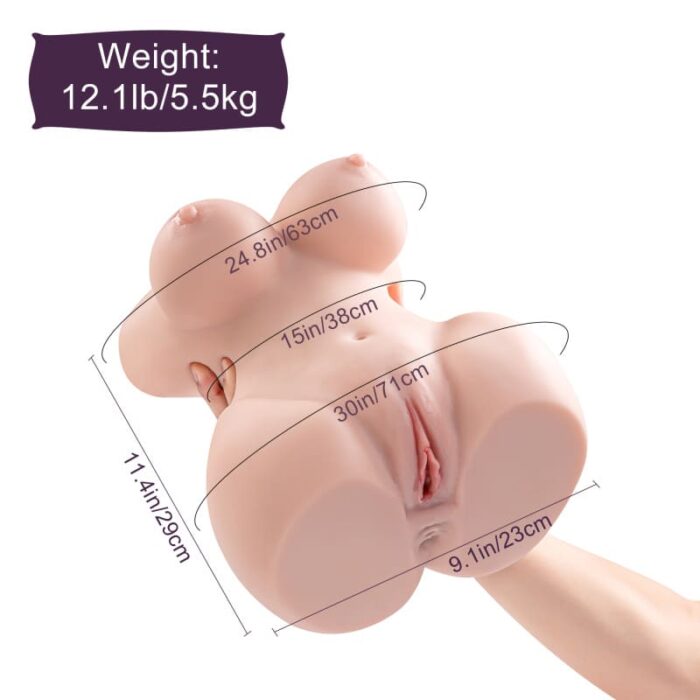 5,5KG BOD Realistische Sexpuppe Torso Sex Spielzeug für die Männer Solo mit großen Brüsten und Hüften