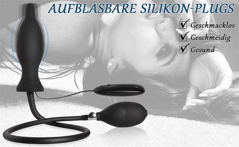 Aufblasbarer Analplug Silikon Anal Vibrator mit Pumpe Durchmesser bis 10cm Fetisch BDSM Analsex Groß Anal Dilatator