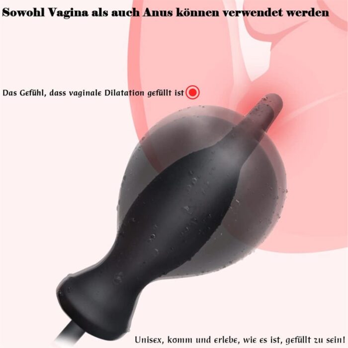 Aufblasbarer Analplug Silikon Anal Vibrator mit Pumpe Durchmesser bis 10cm Fetisch BDSM Analsex Groß Anal Dilatator
