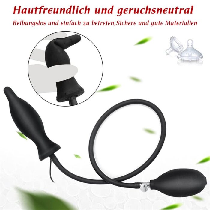 Aufblasbarer Analplug Silikon Anal Vibrator mit Pumpe Durchmesser bis 10cm Fetisch BDSM Analsex Groß Anal Dilatator