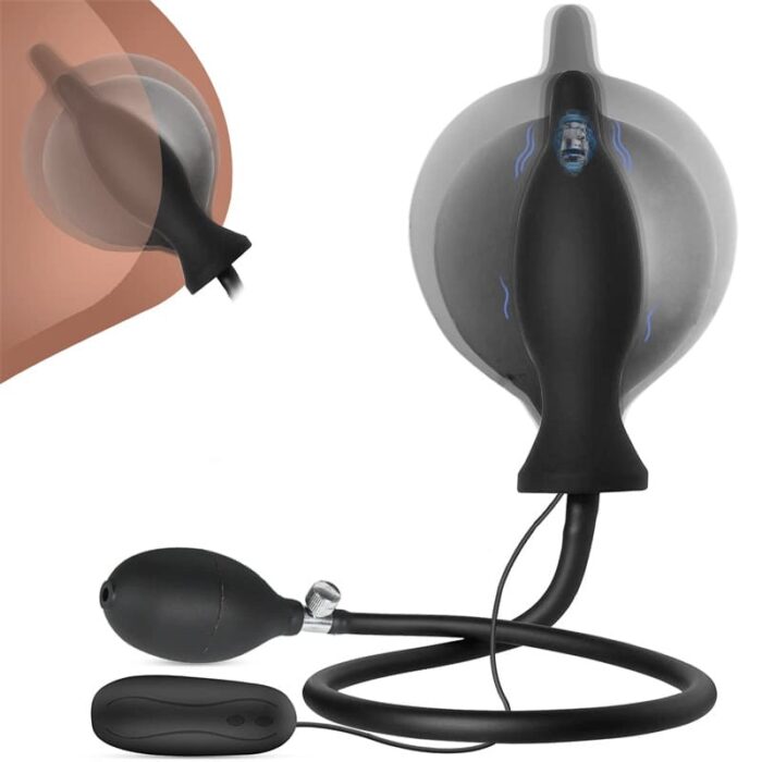 Aufblasbarer Analplug Silikon Anal Vibrator mit Pumpe Durchmesser bis 10cm Fetisch BDSM Analsex Groß Anal Dilatator