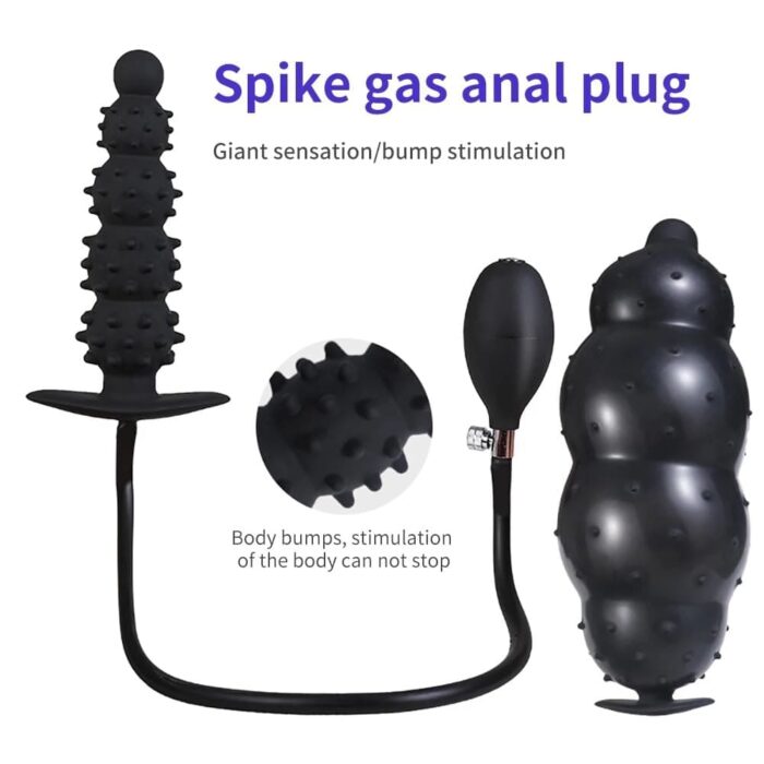 LOVESVIBE Aufblasbarer Analplug mit Pumpe und 5 Perlen für anpassbare Expansion BDSM Sex-Spielzeug Für Männer und Frauen
