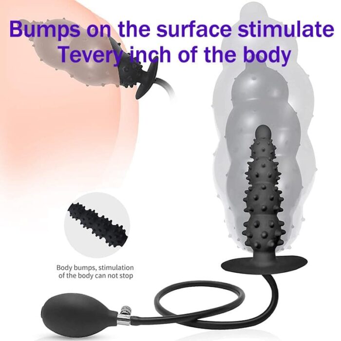 LOVESVIBE Aufblasbarer Analplug mit Pumpe und 5 Perlen für anpassbare Expansion BDSM Sex-Spielzeug Für Männer und Frauen
