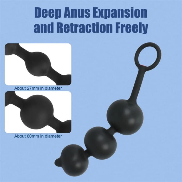 Superlang Aufblasbar Analplug mit drei Kugeln & Pumpe Analkugeln Groß Anal Dilatator BDSM Analsex Sexspielzeug