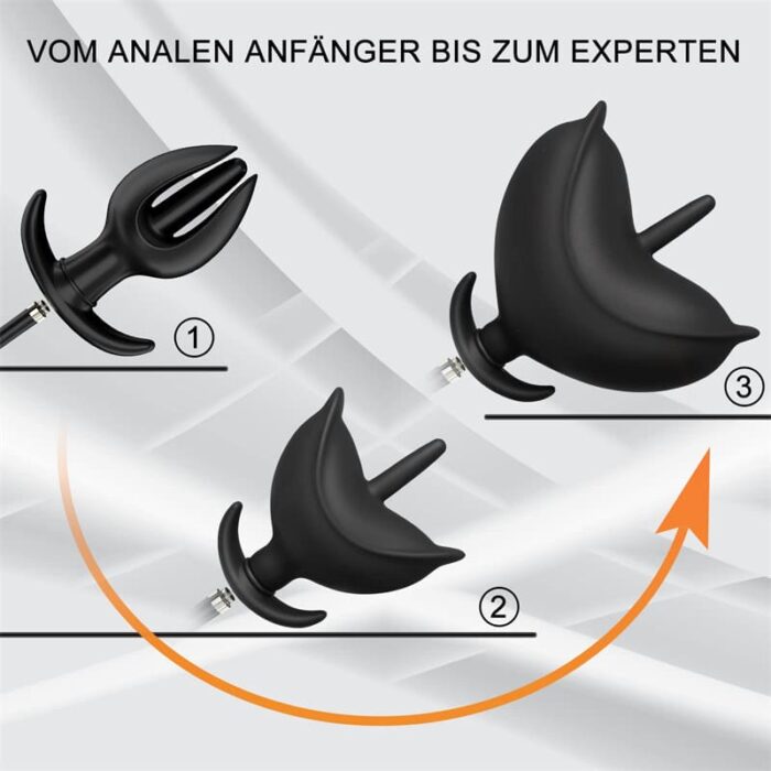Silikon blühen Aufblasbar Analplug mit abnehmbarer Pumpe Groß Anal Dilatator Fetisch BDSM Analsex für Frauen Paare