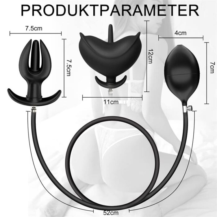 Silikon blühen Aufblasbar Analplug mit abnehmbarer Pumpe Groß Anal Dilatator Fetisch BDSM Analsex für Frauen Paare