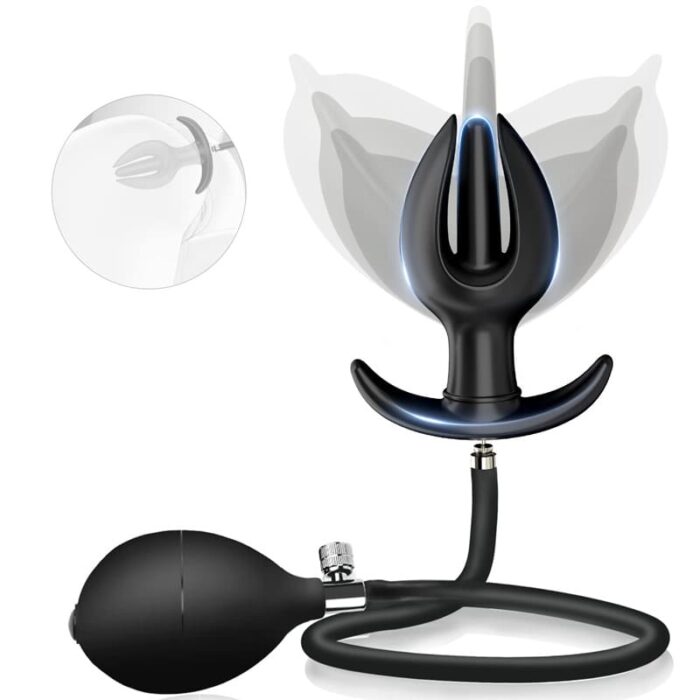 Silikon blühen Aufblasbar Analplug mit abnehmbarer Pumpe Groß Anal Dilatator Fetisch BDSM Analsex für Frauen Paare