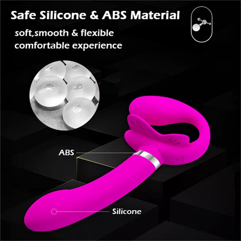 PrettyLove Strapless Strapons Vibrator Dildo mit 12 Vibrationsmodi, Analsexspielzeug, Doppel-G-Punkt-Vibrator