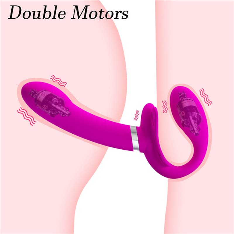PrettyLove Strapless Strapons Vibrator Dildo mit 12 Vibrationsmodi, Analsexspielzeug, Doppel-G-Punkt-Vibrator