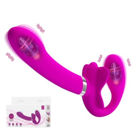 PrettyLove Strapless Strapons Vibrator Dildo mit 12 Vibrationsmodi, Analsexspielzeug, Doppel-G-Punkt-Vibrator