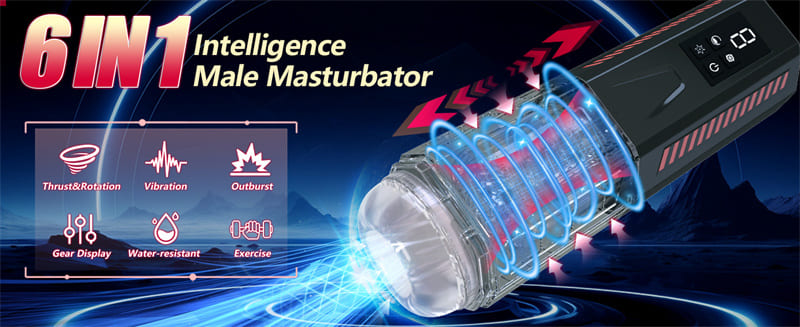 Upgrade Elektrischer Masturbator mit 7 Vibration 7 Stoß Rotationsmodi Sex Spielzeug für die Männer - D08A