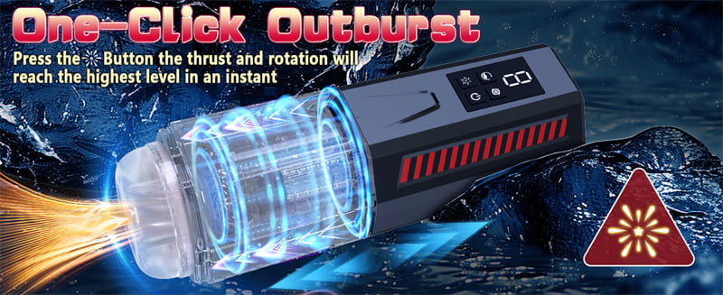 Upgrade Elektrischer Masturbator mit 7 Vibration 7 Stoß Rotationsmodi Sex Spielzeug für die Männer - D08A